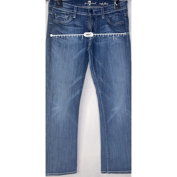 Women's 7 Seven for all mankind crop flare denim jeans size 27 - Picture 9 of 13